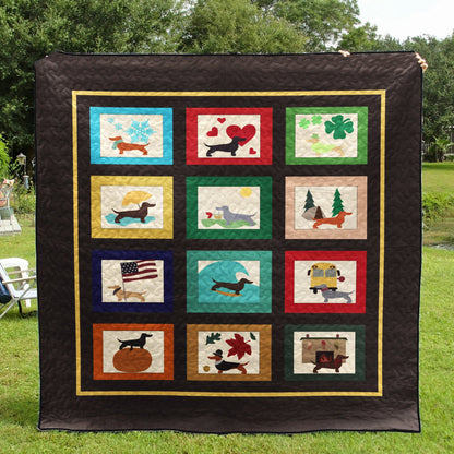 Dachshund CLA250654 Quilt Blanket