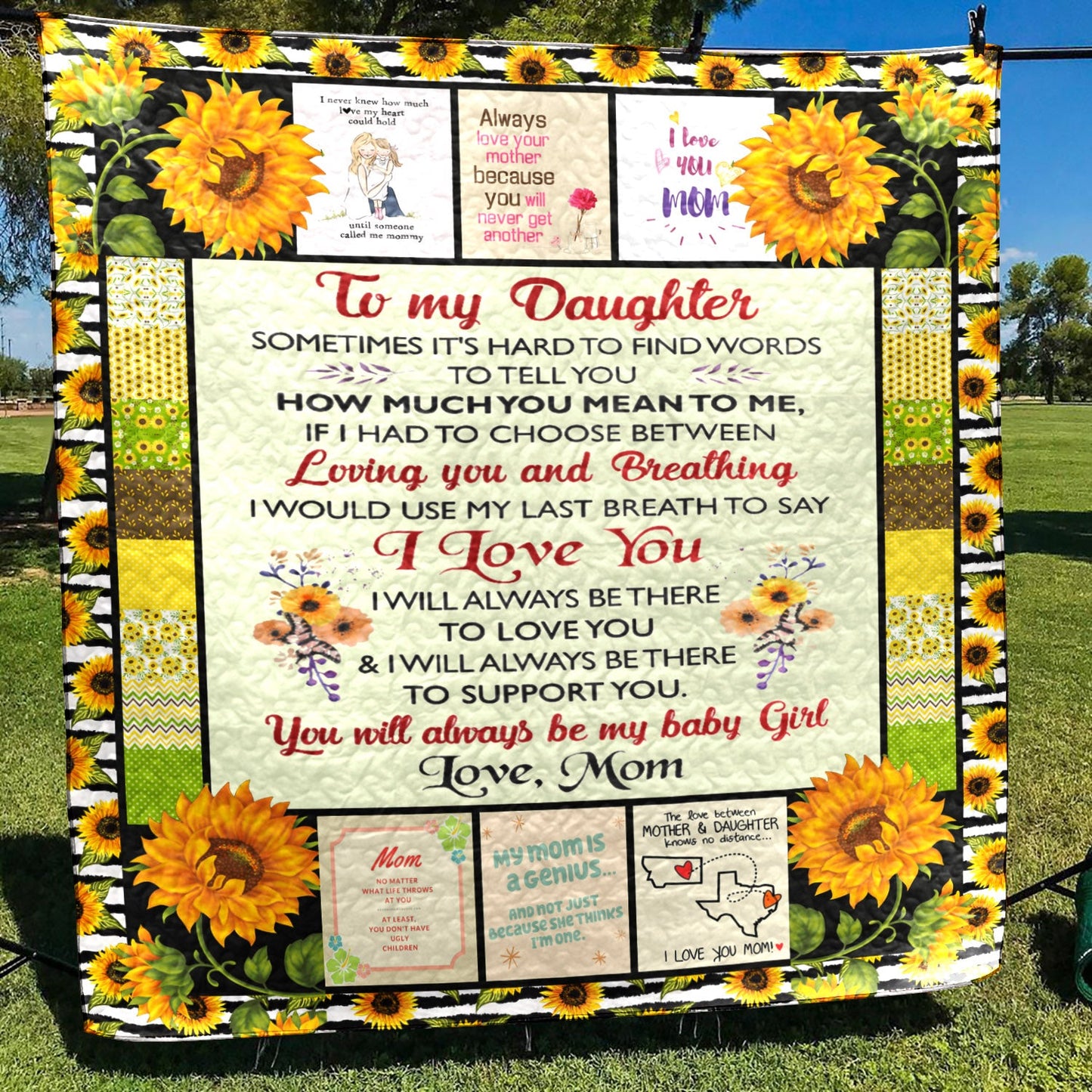 To My Daughter Loving You HN170741 Quilt Blanket