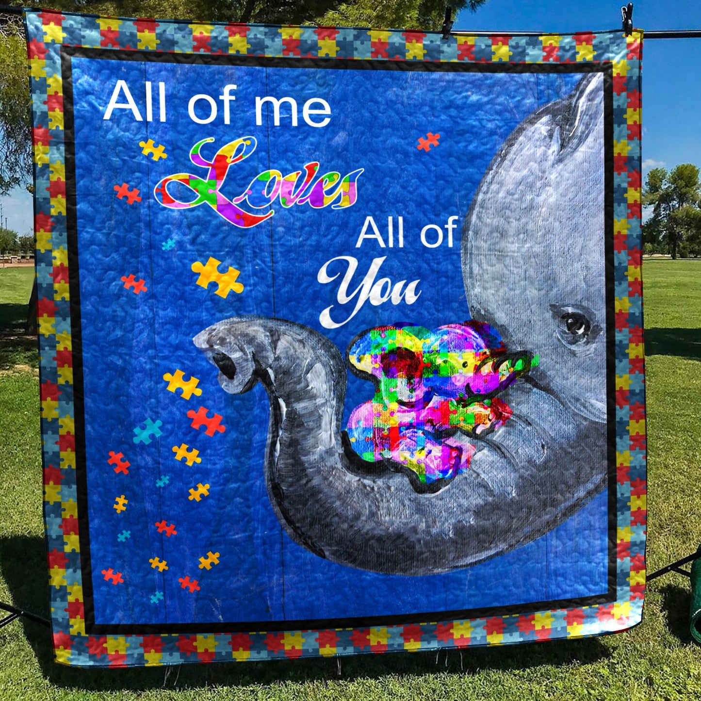 Elephant Autism NN170714 Quilt Blanket