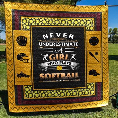 Girls Who Play Softball CLD270658 Quilt Blanket