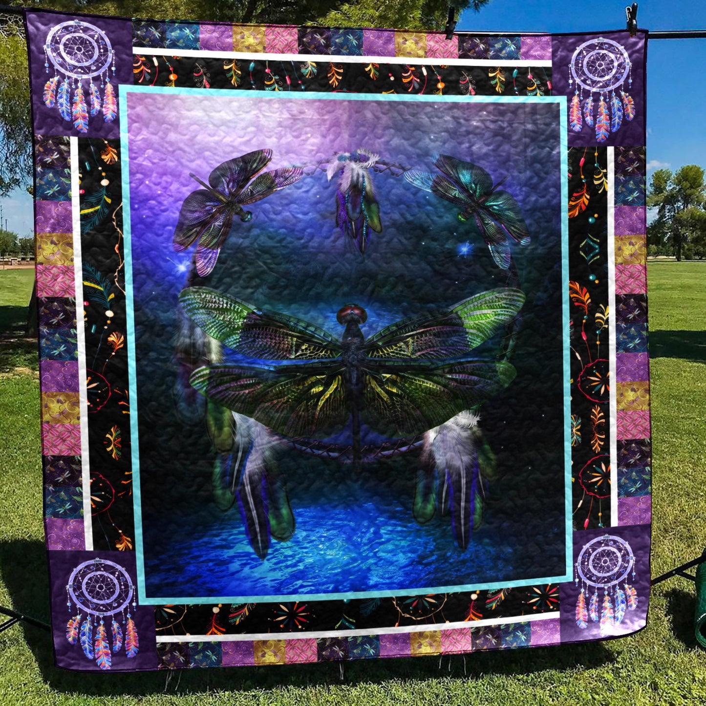Dreamcatcher Dragonfly HN250706B Quilt Blanket