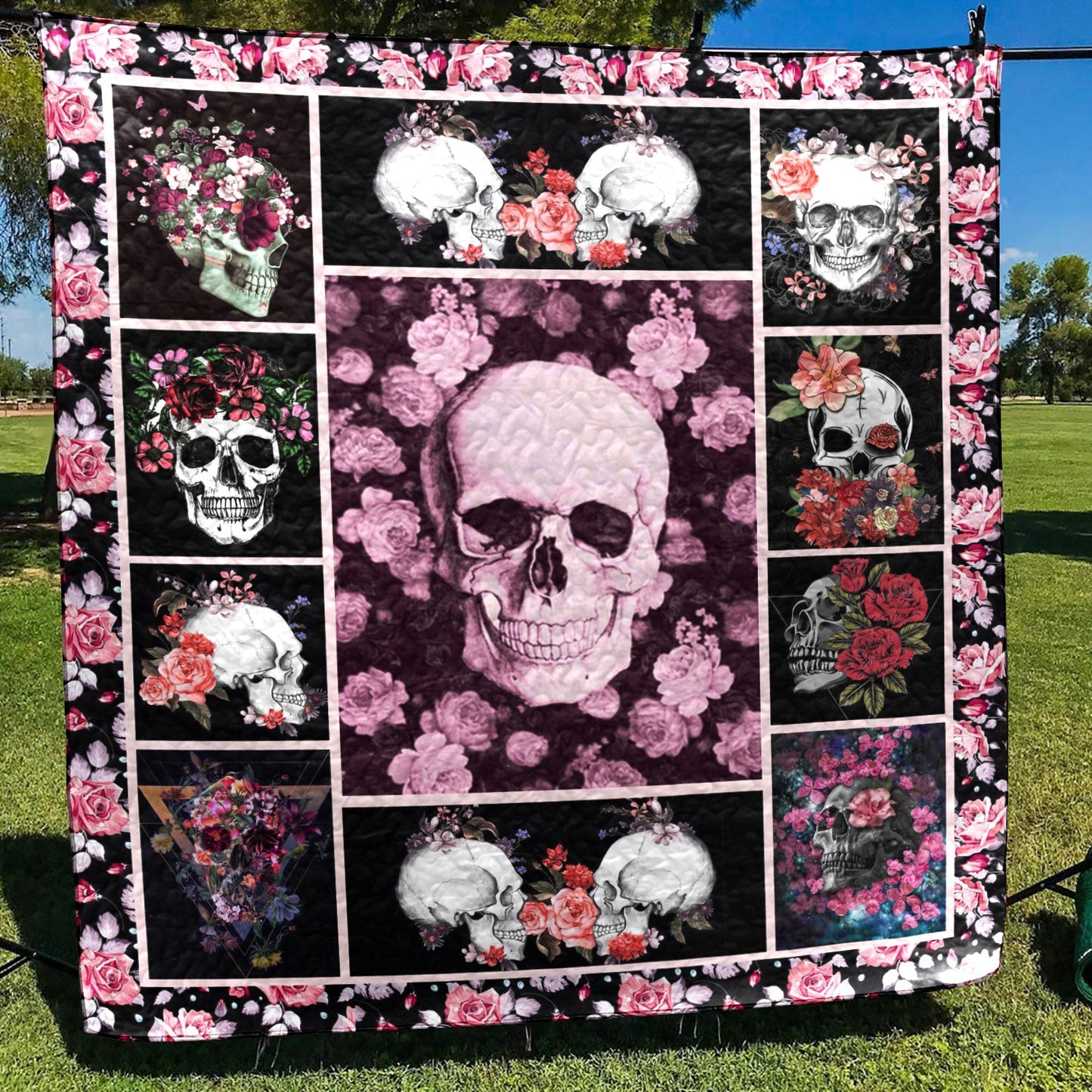 Skull TU290707C TBG Quilt Blanket