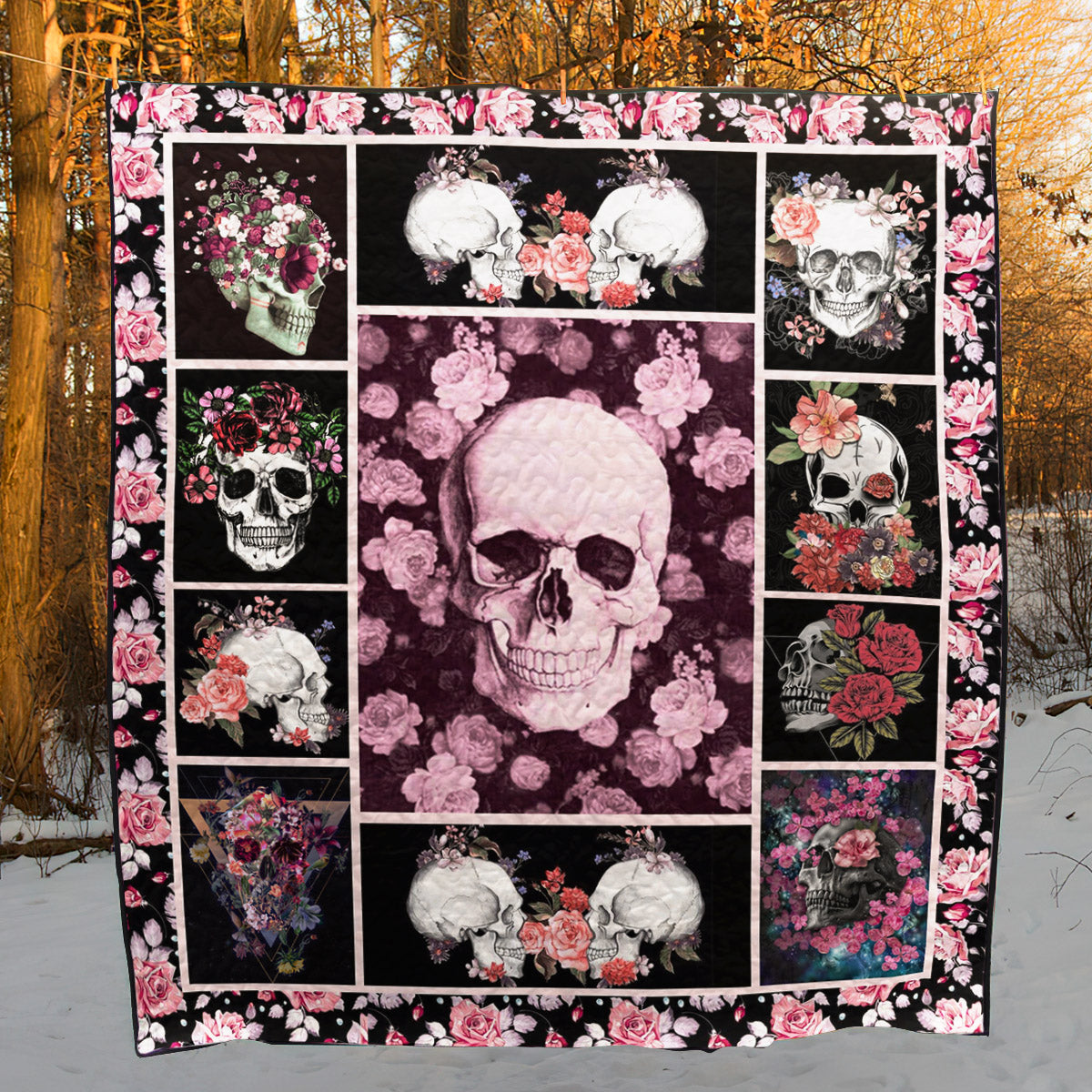 Skull TU290707C TBG Quilt Blanket