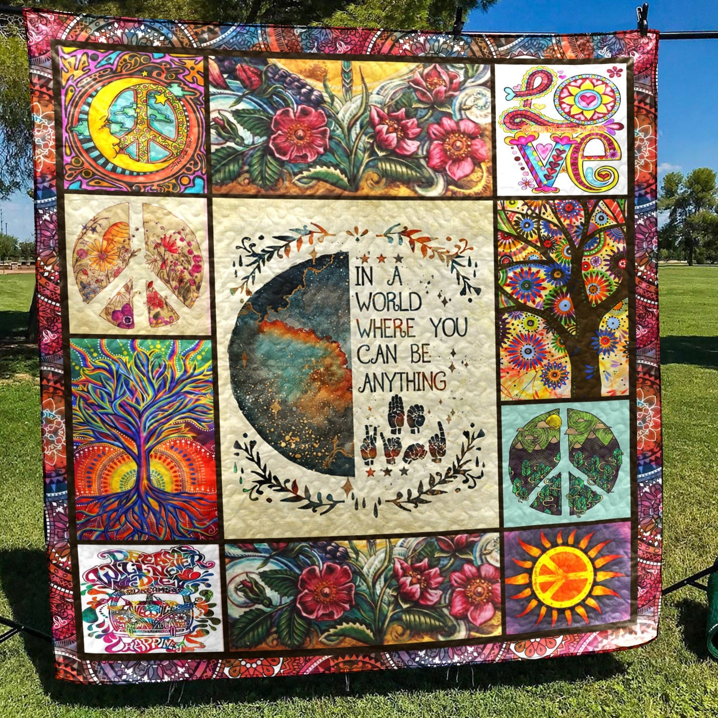 Hippie BI030801C TBG Quilt Blanket