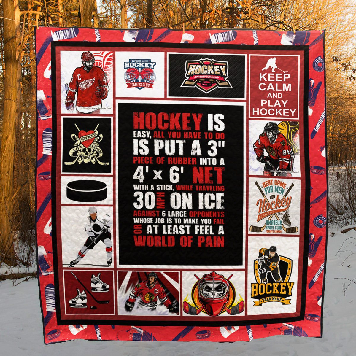 Hockey World Of Pain CLT250629 Quilt Blanket