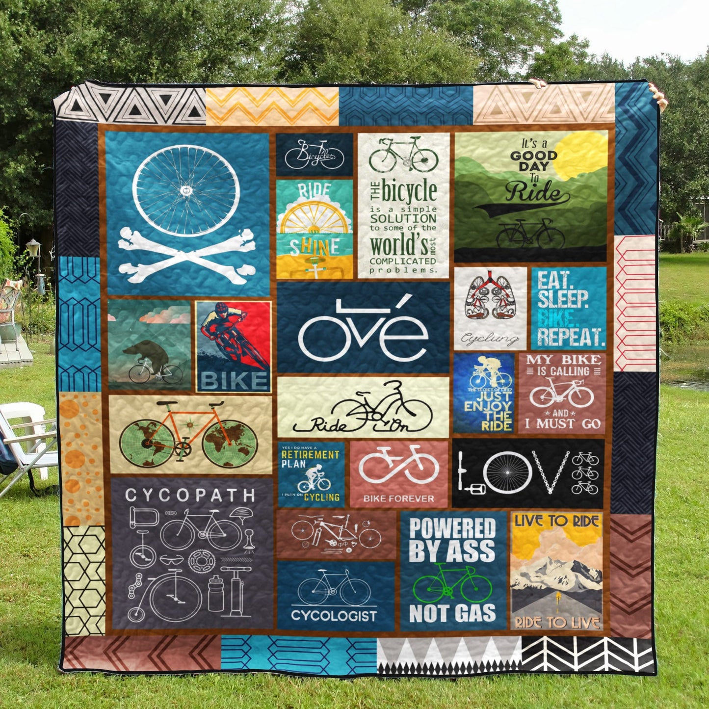 Bicycling CLP270610 Quilt Blanket