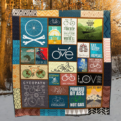 Bicycling CLP270610 Quilt Blanket