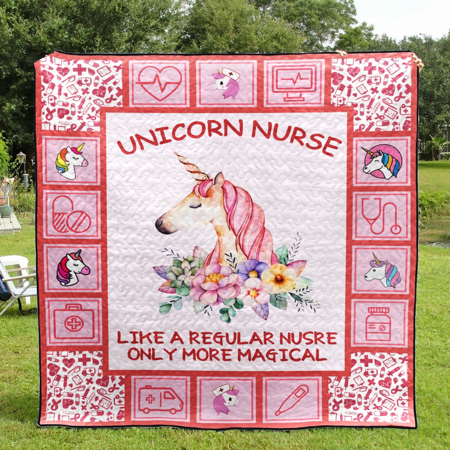 Unicorn Nurse CLD20719 Quilt Blanket