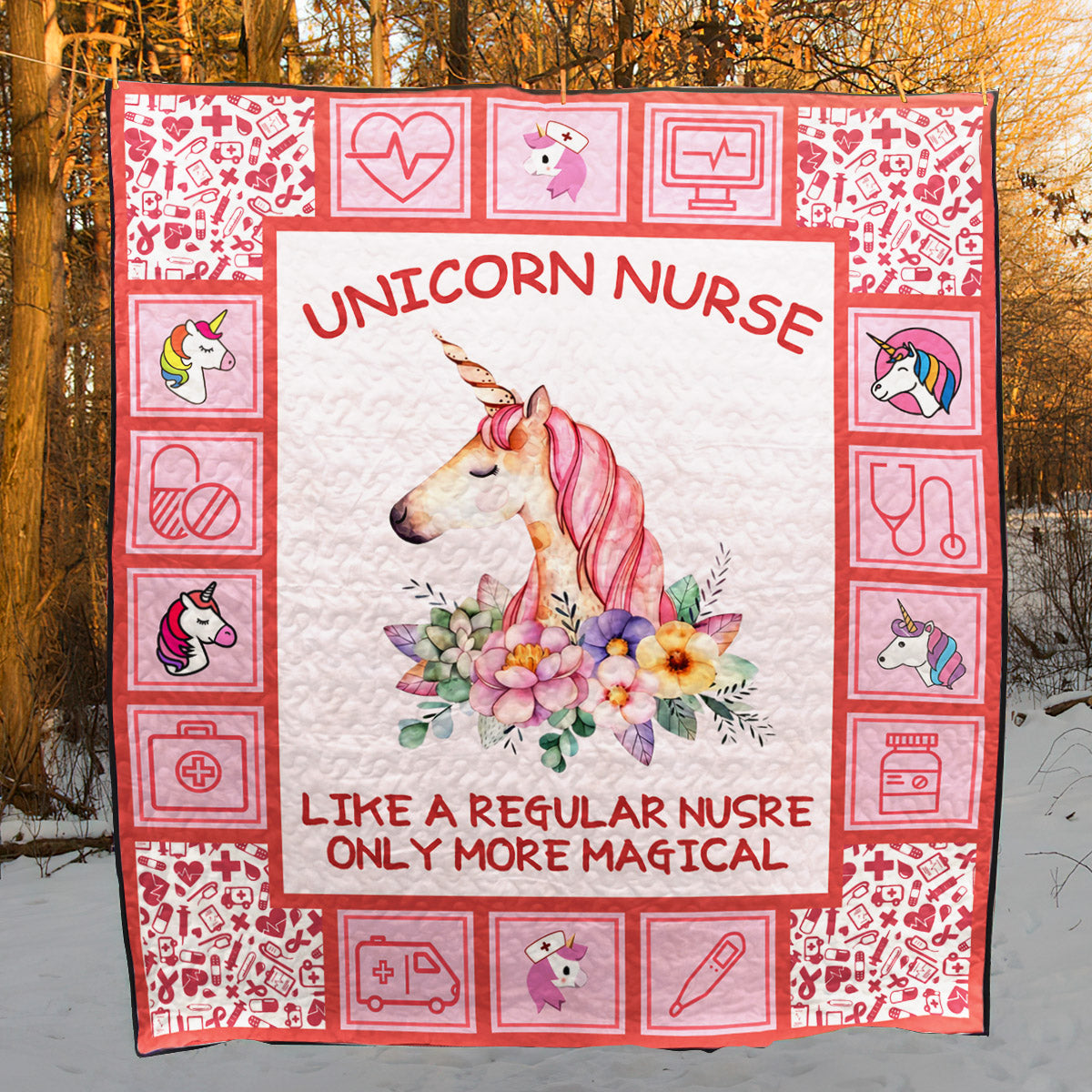 Unicorn Nurse CLD20719 Quilt Blanket
