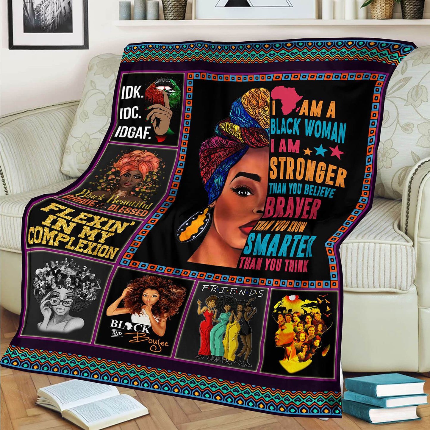 A Stronger Braver Smarter Black Woman CLM3110003S Sherpa Fleece Blanket