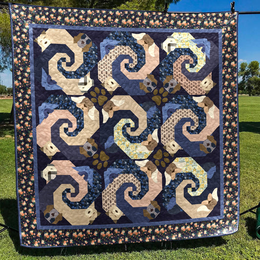 Dog Snails Trails Quilt Blanket HN110705M