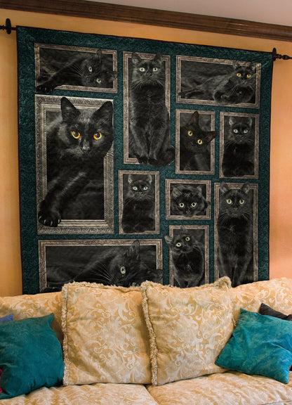 Black Cat Quilt Blanket TL13032301BL