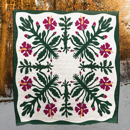 Hawaiian Lily Flower CLA0810243Q Quilt Blanket