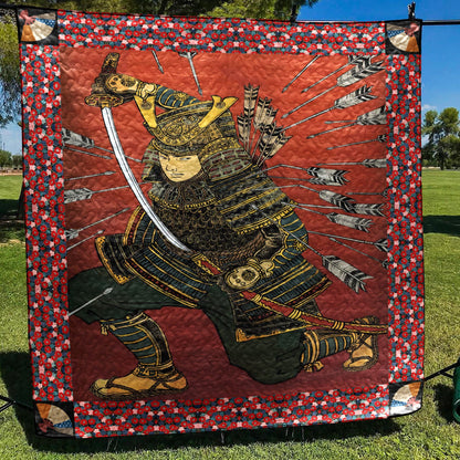 Samurai In The Arrow Rain CLT130636 Quilt Blanket