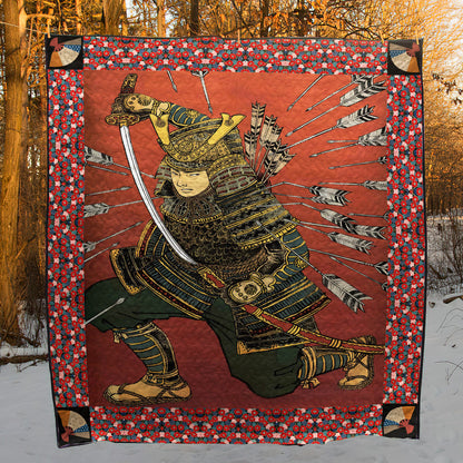 Samurai In The Arrow Rain CLT130636 Quilt Blanket