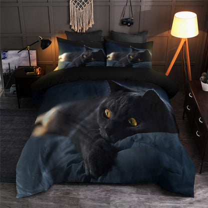 3D Black Cat Printing Polyester CLA22100625B Bedding Sets