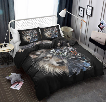 3D Wolf Native American CLA22100375B Bedding Sets