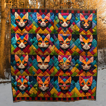 Colorful Cat Art Quilt TD280901Y