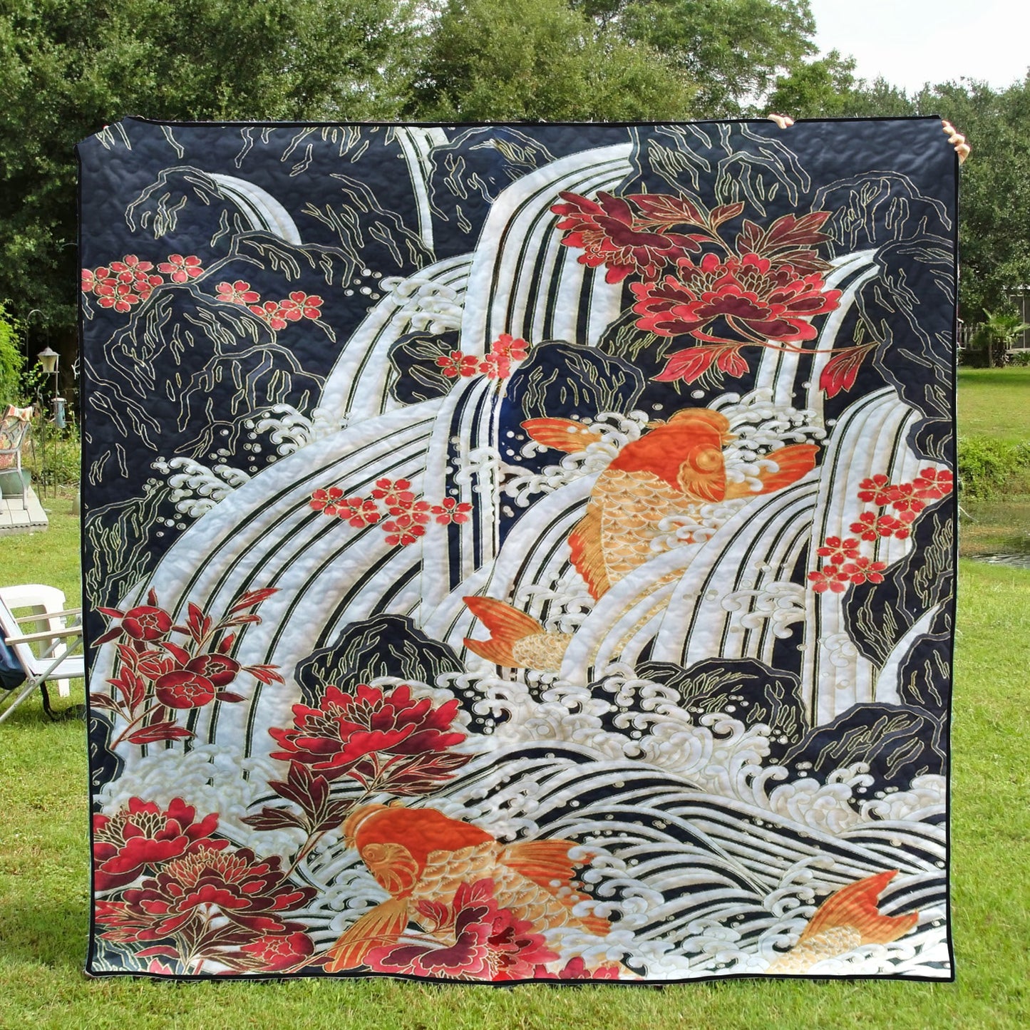 Oriental Waterfall CLA25110695Q Quilt Blanket