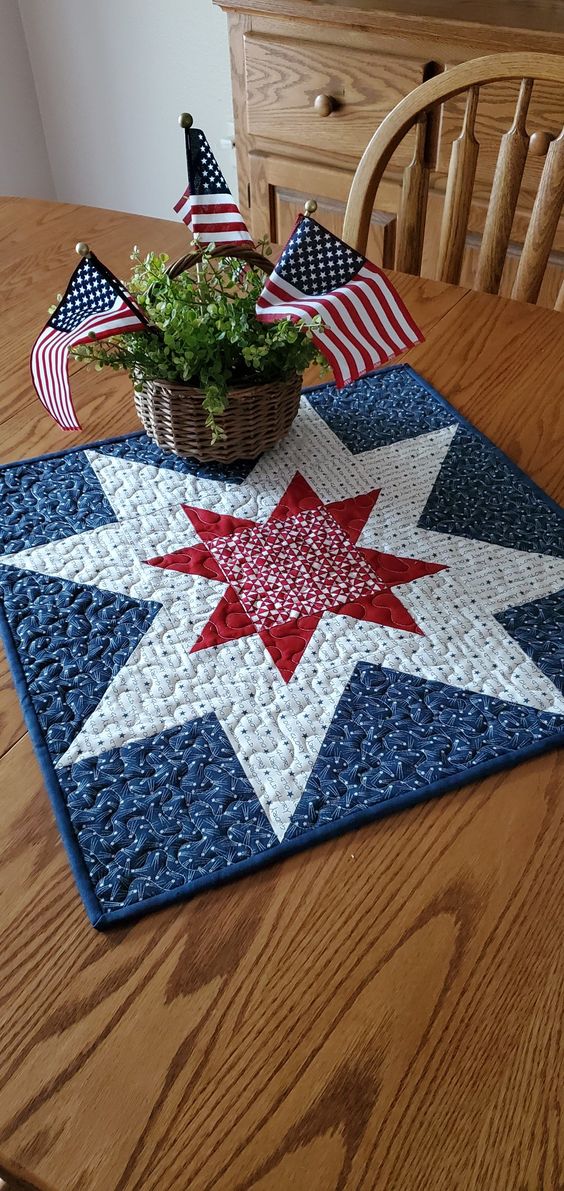 Patriotic Star CLA120324084 Quilted Placemats