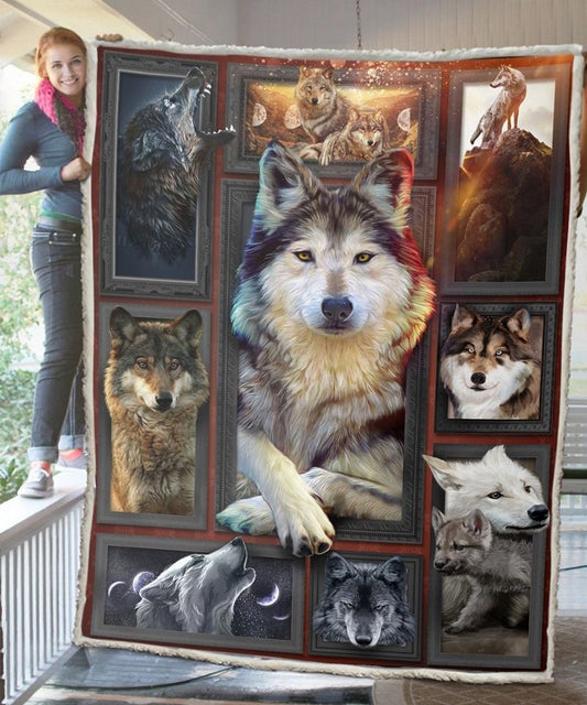 3d Huge Wolf CLH2511004F Sherpa Fleece Blanket