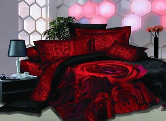 3d Red Roses Printed Luxury CLH2310025B Bedding Sets