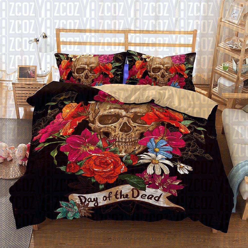 3d Skull Flower Day Of The Dead CL21110039MDB Bedding Sets