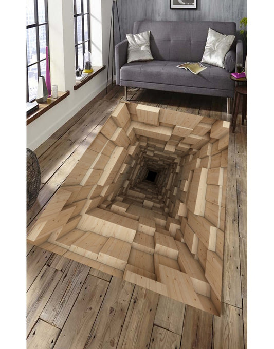 3d Wood Deep Hole CLA17121440R Rug