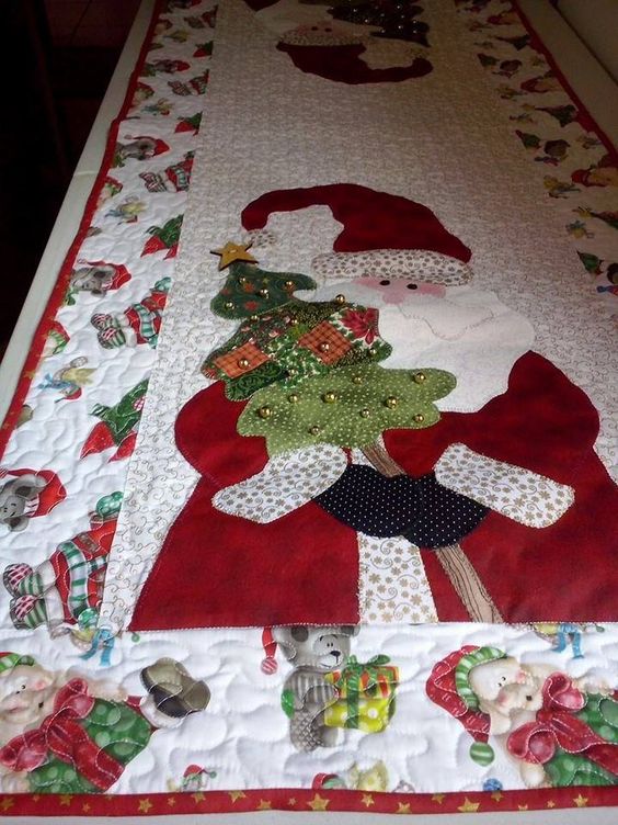 Christmas Santa CLA22112341 Quilted Table Runner