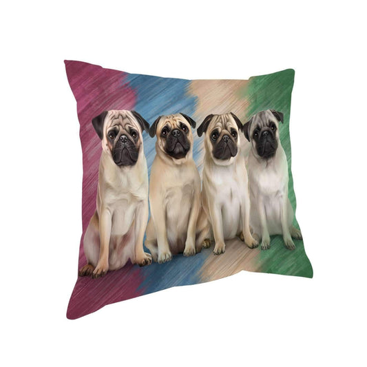 4 Pugs Dog CL18110004MDP Throw Pillow Covers