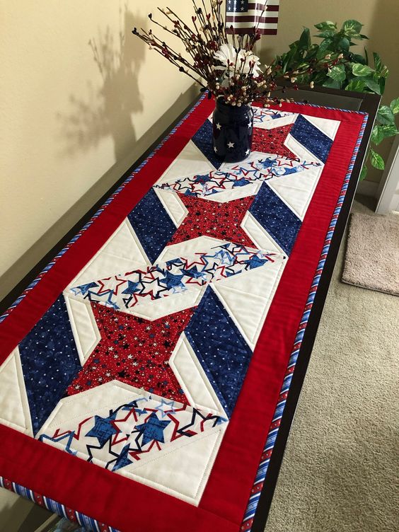 Patriotic CLA130324184 Quilted Table Runner