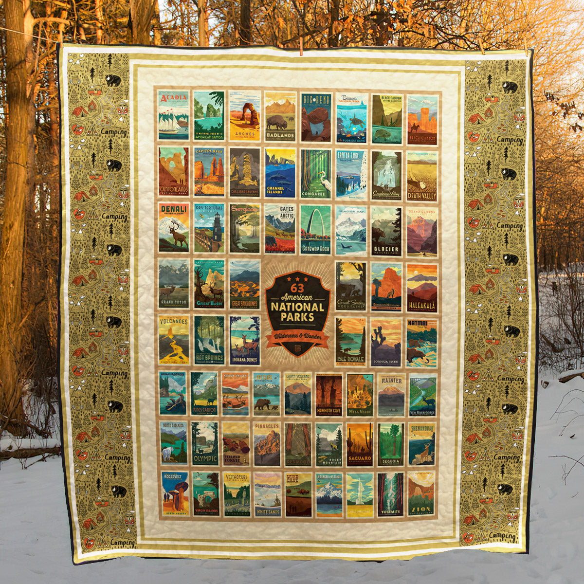 63 American National Park Quilt Blanket MN281008