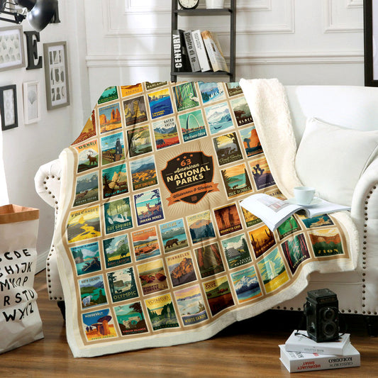 63 National Parks Sherpa Fleece Blanket TM301010