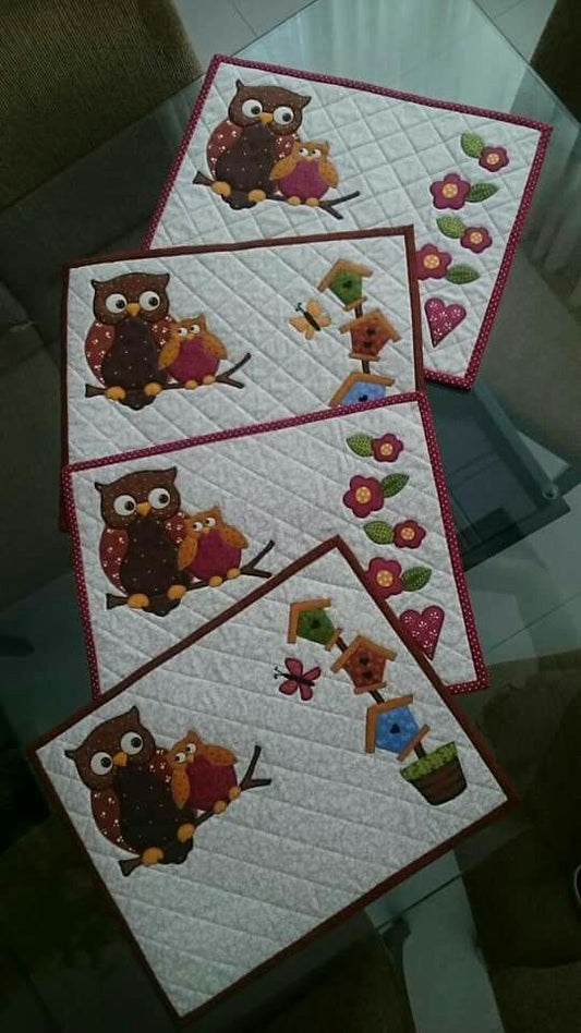 Owl CLA21112382 Quilted Placemats