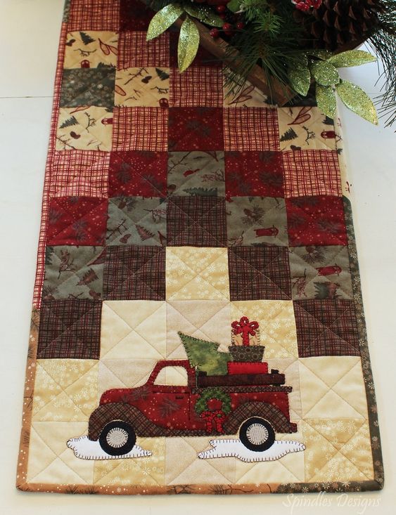 Christmas Car CLA130324079 Quilted Table Runner