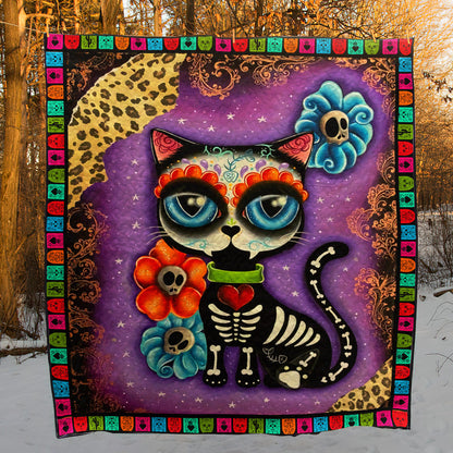 Cat Day Of The Death BT030602 Quilt Blanket