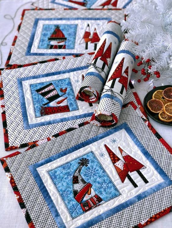 Snowman CLA21112377 Quilted Placemats