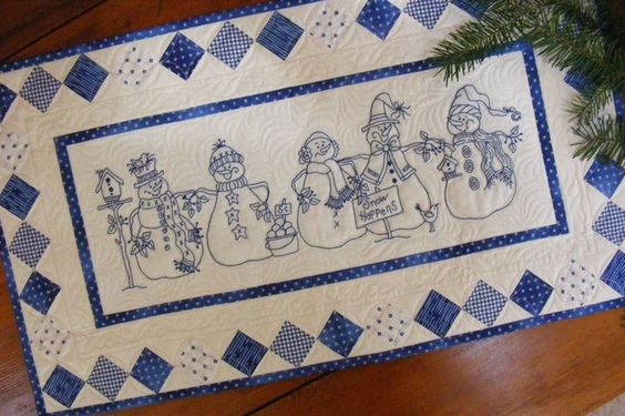 Snowman CLA08122338 Quilted Table Runner