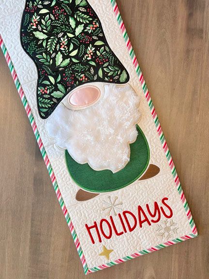 Holiday Gnome CLA130324188 Quilted Table Runner