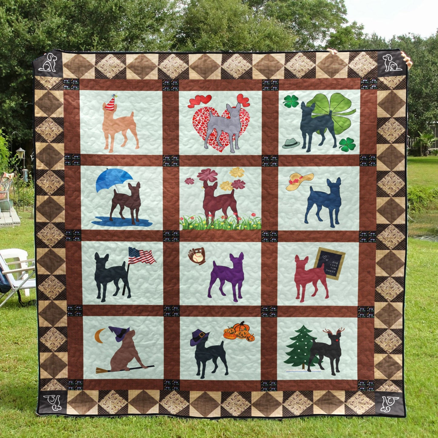 Rat Terrier HT050624 Art Quilt