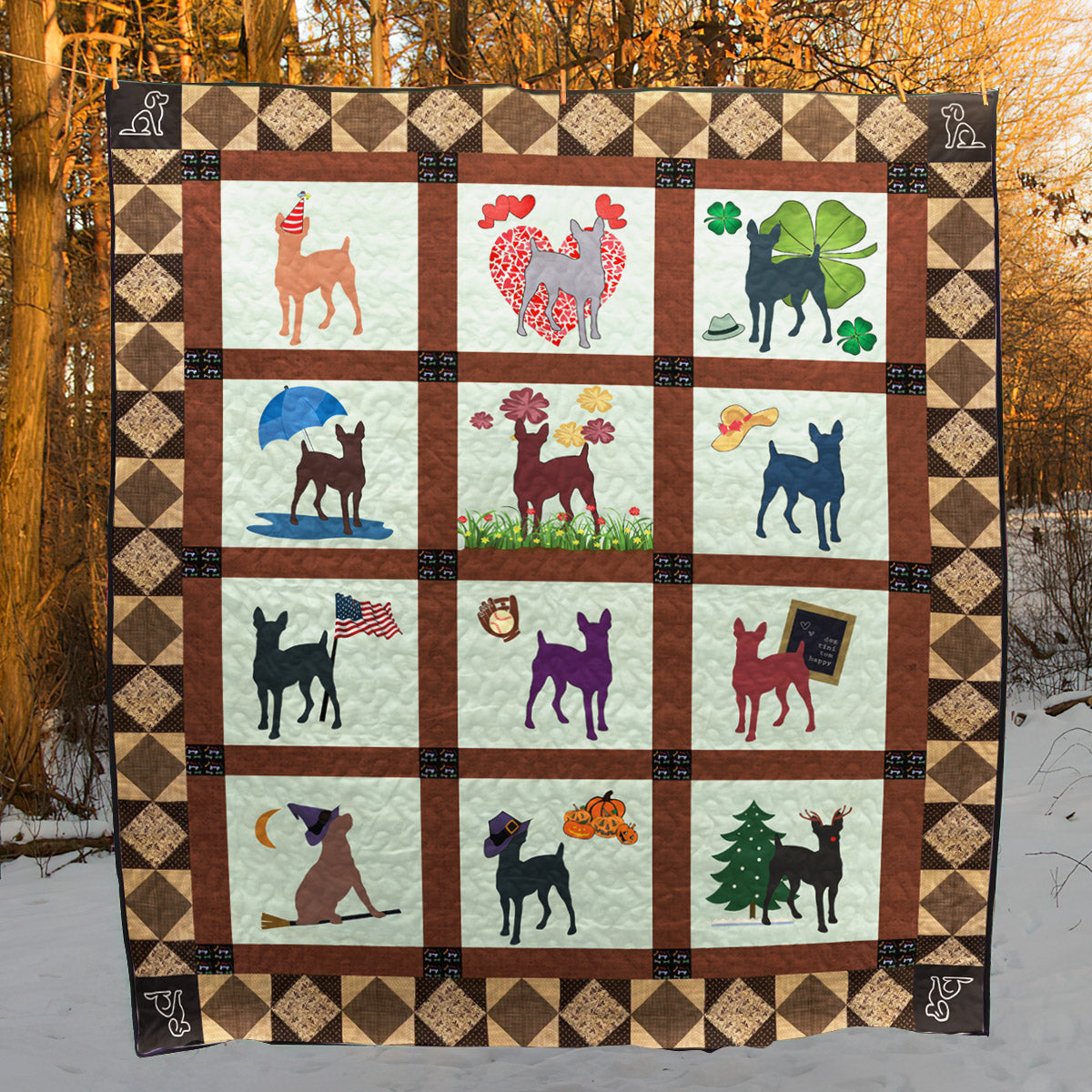 Rat Terrier HT050624 Art Quilt