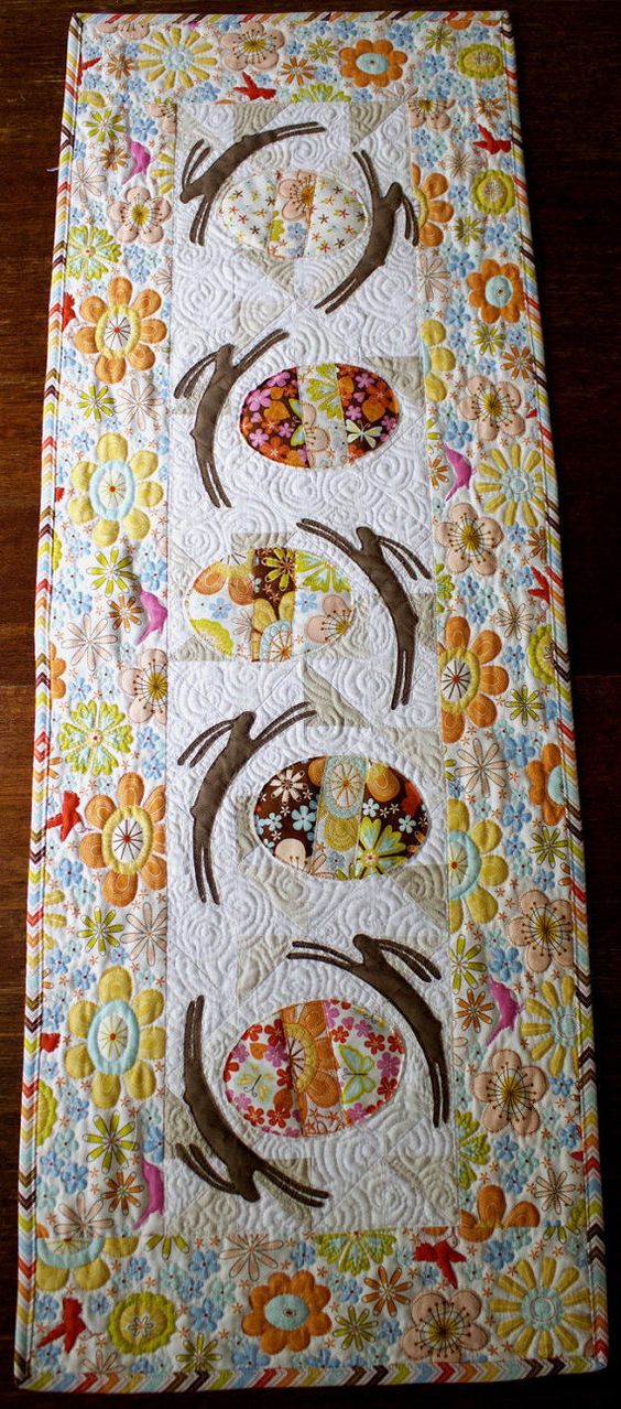 Bunny Easter CLA140324183 Quilted Table Runner