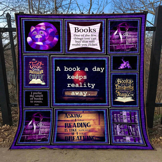 A Book A Day Keeps Reality Away PKT240601 Quilt Blanket