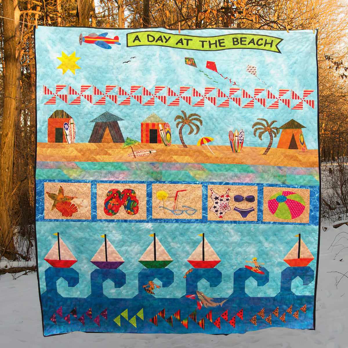 A Day At The Beach CLM240601 Quilt Blanket