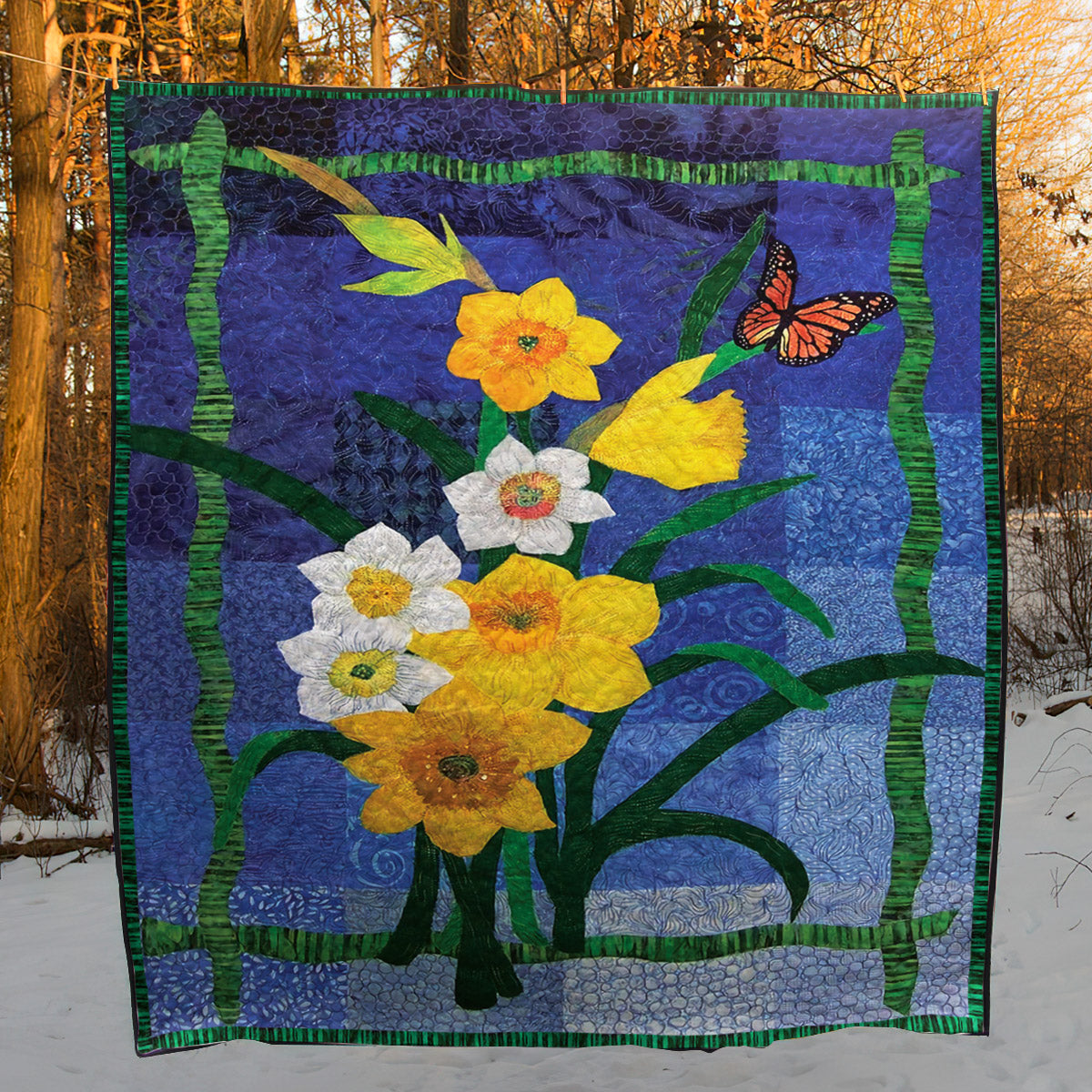 A Host Of Butterfly Golden Daffodils CLM0611001 Quilt Blanket