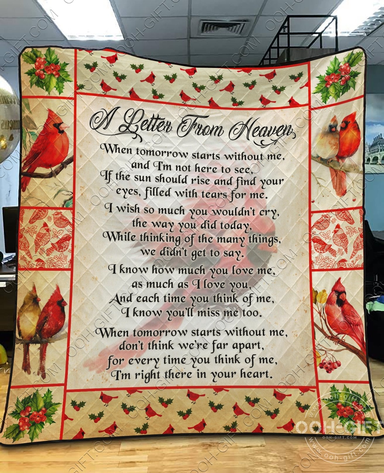 A Letter From Heaven Cardinal CL01110010MDQ Quilt Blanket