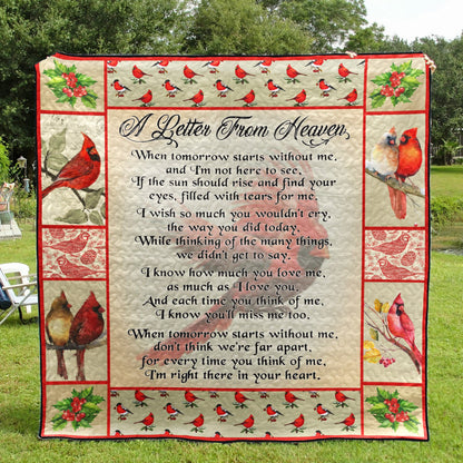 A Letter From Heaven Cardinal CL01110010MDQ Quilt Blanket