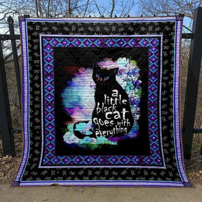 A Little Black Cat Goes With Everything CLT180601 Quilt Blanket