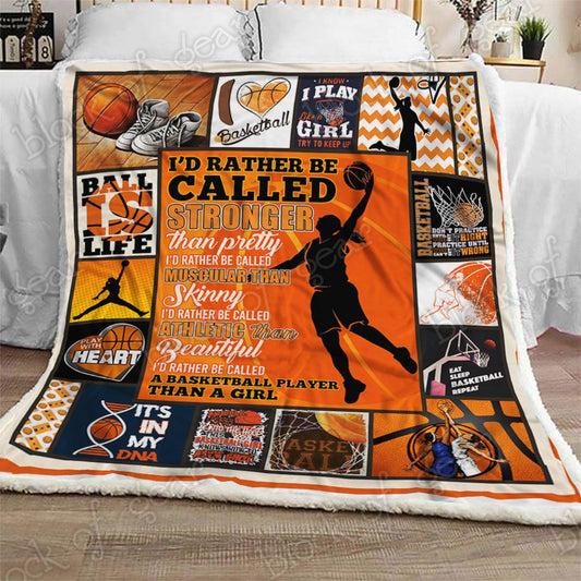 A Basketball Player Than A Girl CL180901MDF Sherpa Fleece Blanket