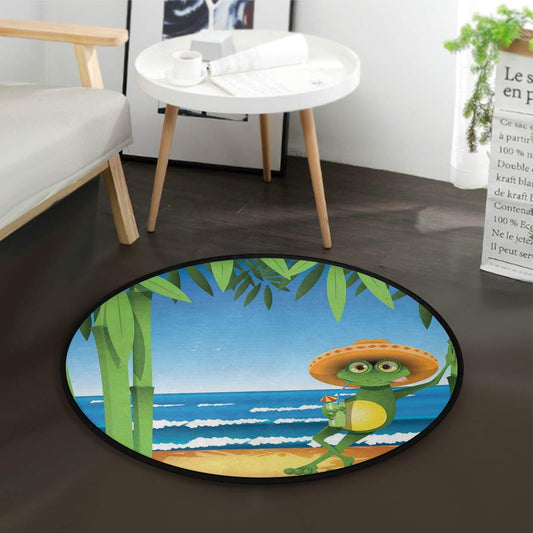 A Frog On Sandy Beach CLG1110001C Round Area Rug